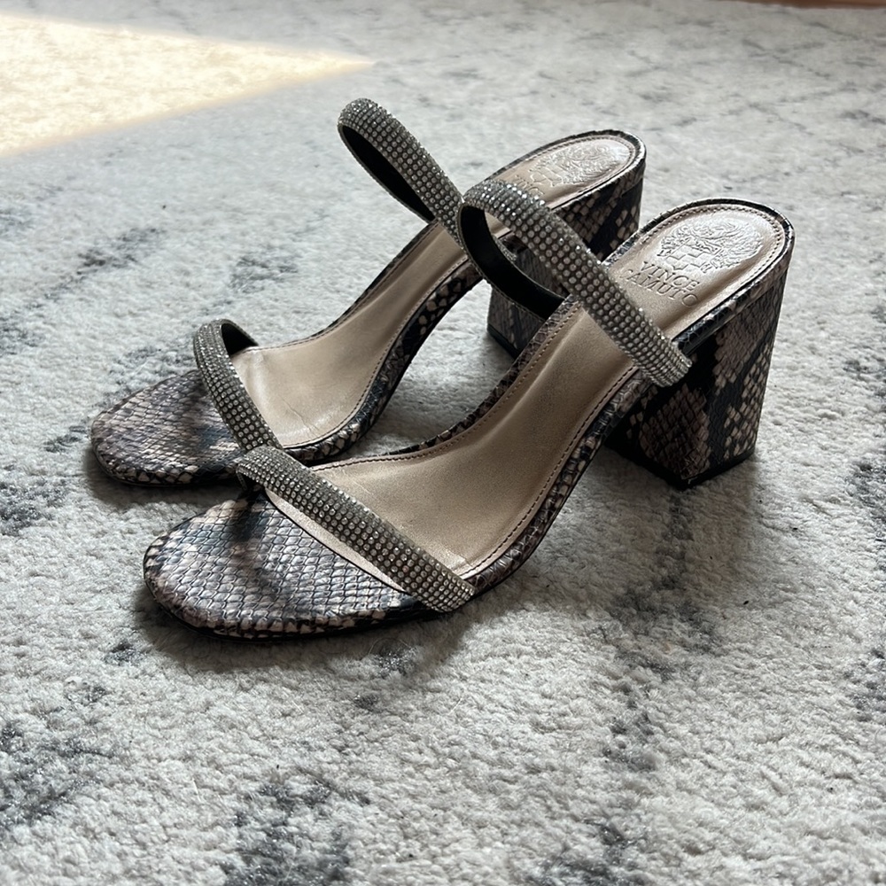 Rhinestone Block Heels